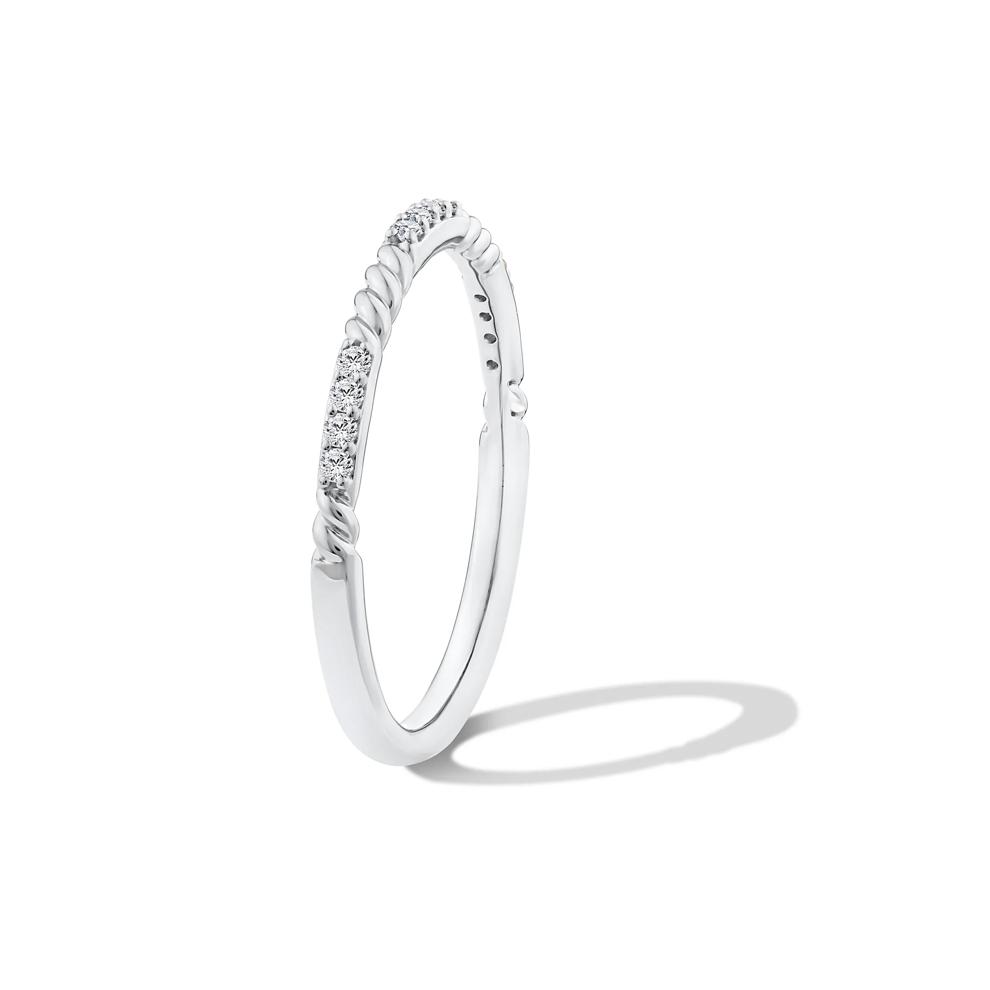 Diamond Twist Stack Wedding Band in 10K White Gold (1/10 ct. tw.) – Image 3 of 4
