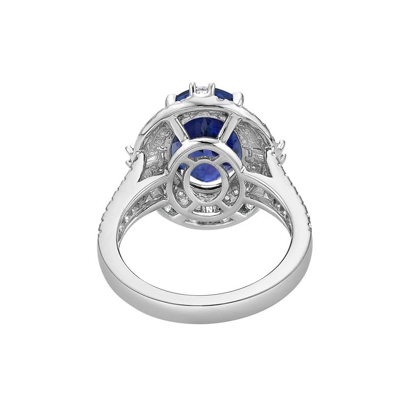 Oval Tanzanite &amp; Diamond Ring in 18K White Gold &#40;1 ct. tw.&#41; – Image 4 of 5