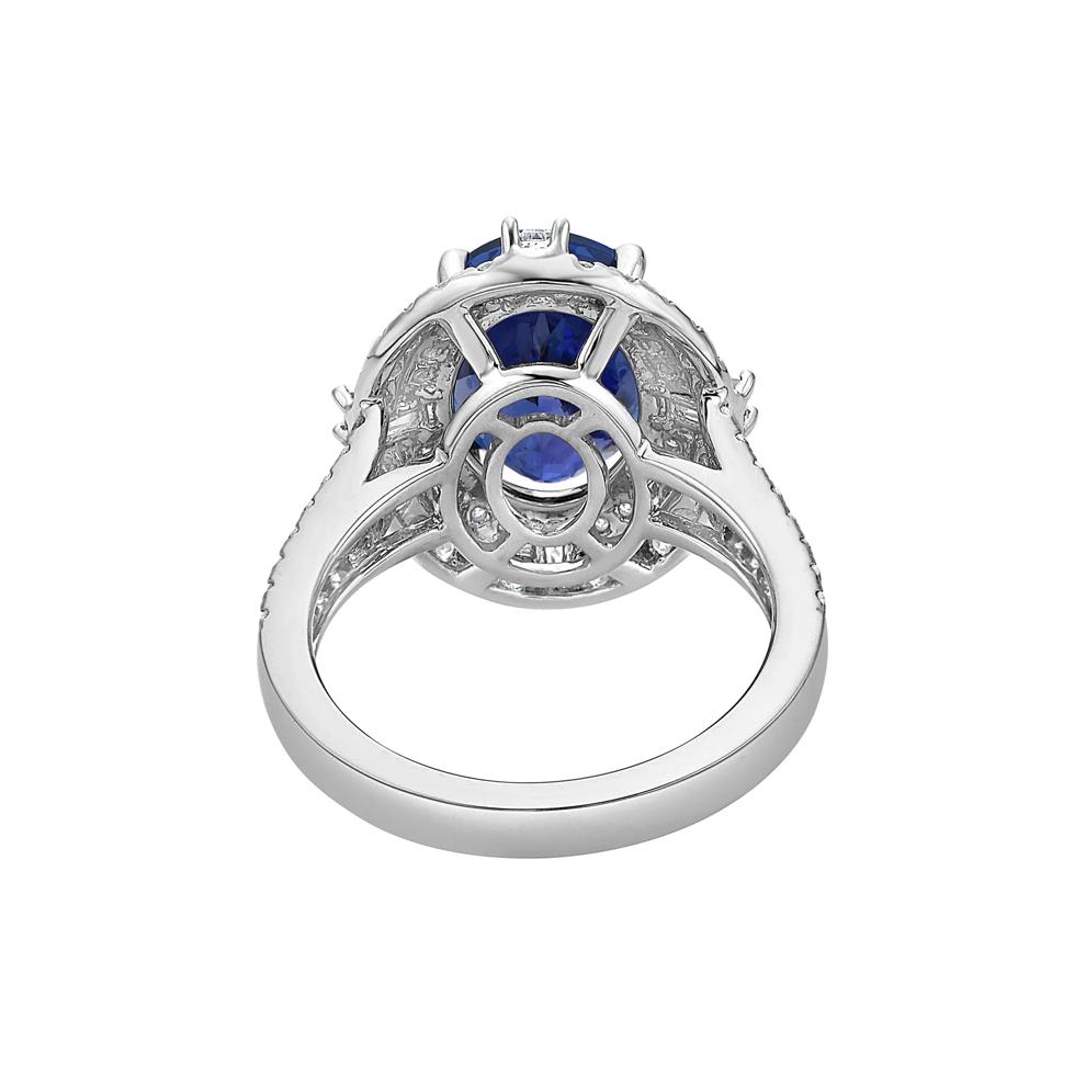 Oval Tanzanite &amp; Diamond Ring in 18K White Gold (1 ct. tw.) – Image 4 of 5