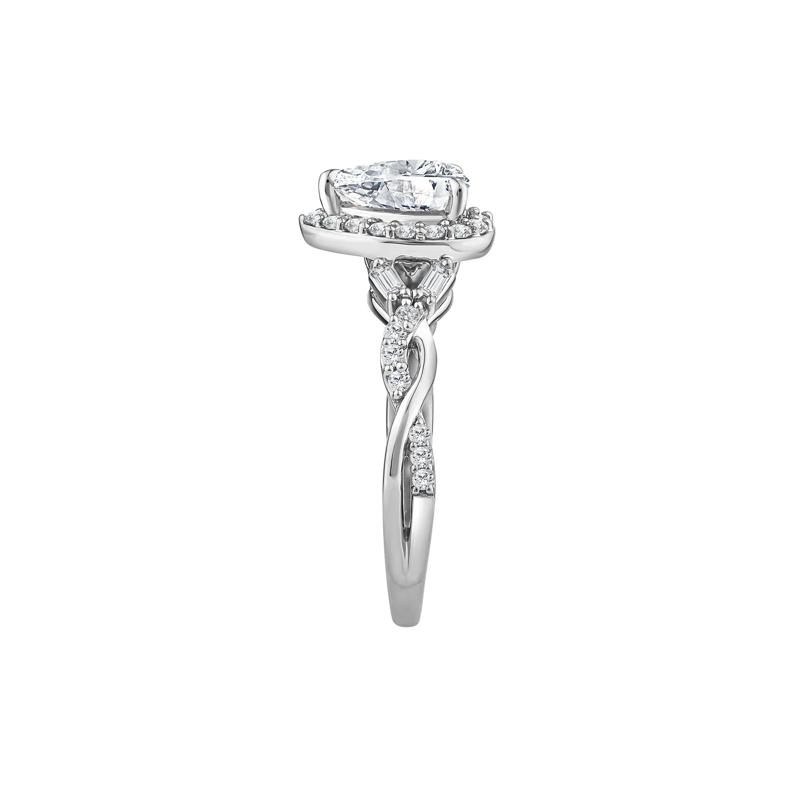 Lab Grown Diamond Pear-Shaped Halo Engagement Ring in 10K White Gold &#40;1 ct. tw.&#41; – Image 3 of 3