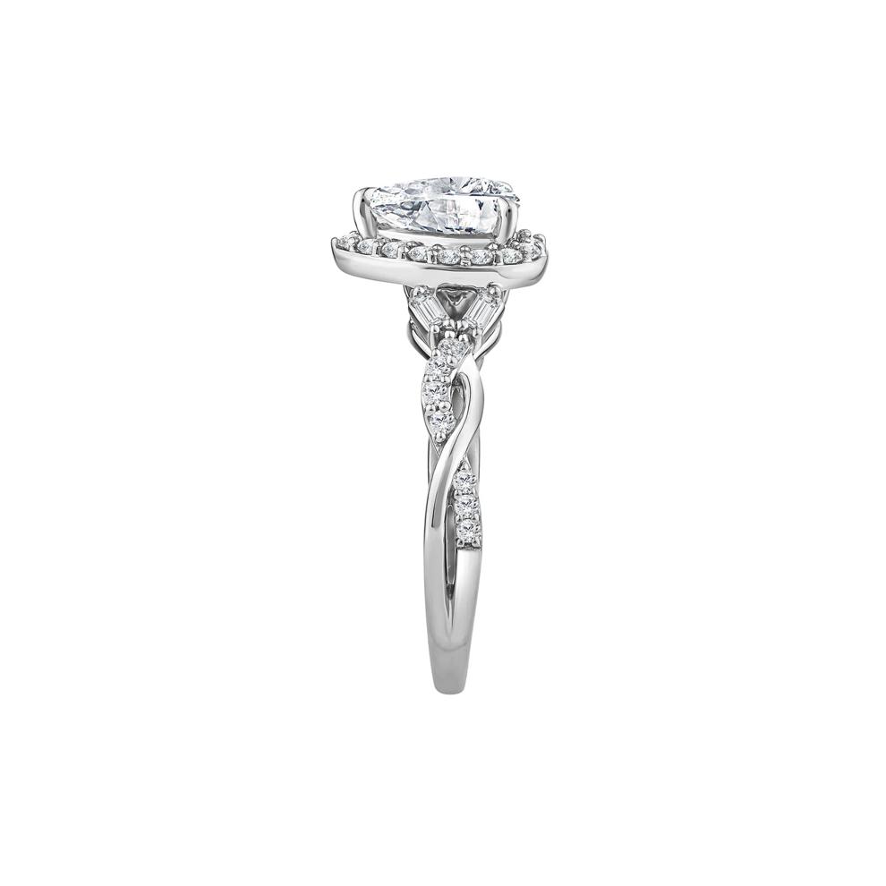 Lab Grown Diamond Pear-Shaped Halo Engagement Ring in 10K White Gold (1 ct. tw.) – Image 3 of 3