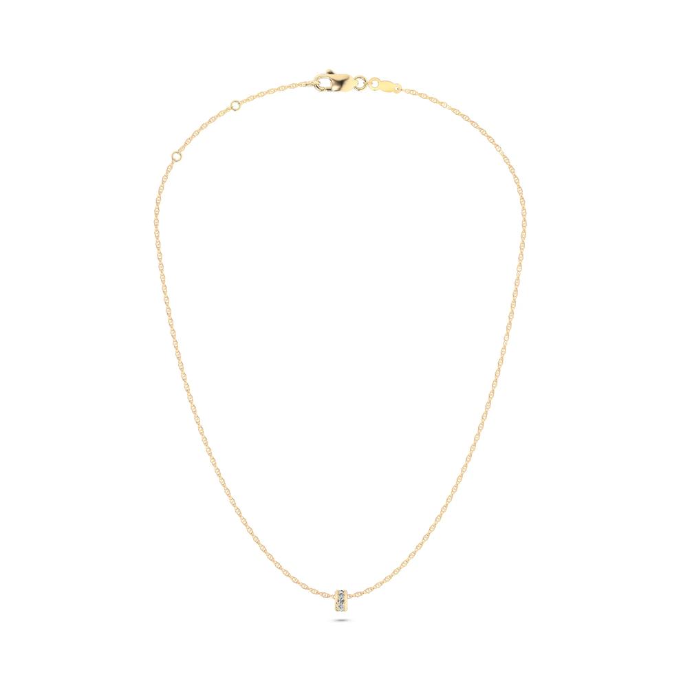 Diamond Rondelle Slider Pendant Necklace in 10K Yellow Gold (1/4 ct. tw.) – Image 3 of 4