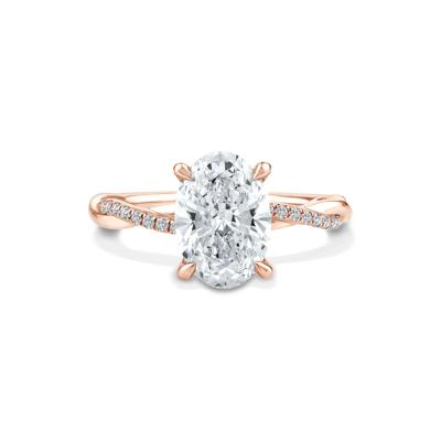 Lab Grown Diamond Oval-Shaped Engagement Ring in 18K Rose Gold (2 1/7 ct. tw.)