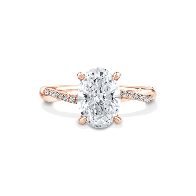 Lab Grown Diamond Oval-Shaped Engagement Ring in 18K Rose Gold (2 1/7 ct. tw.) – Image 1 of 4