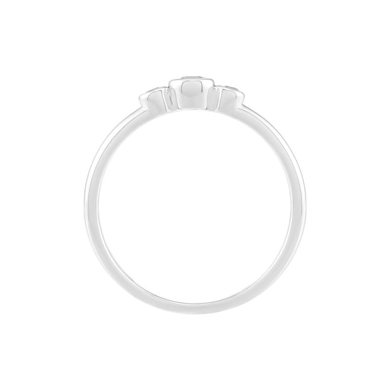 Lab-Created White Sapphire Three-Stone Ring in Sterling Silver – Image 2 of 3