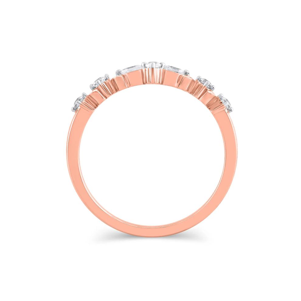 Lab Grown Diamond Contour Band in 14K Rose Gold (1/7 ct. tw.) – Image 2 of 3