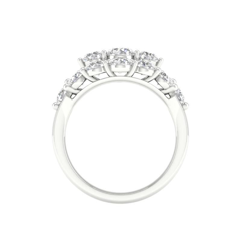 Lab Grown Diamond Round Cluster Ring in 14K White Gold &#40;3 ct. tw.&#41; – Image 4 of 4