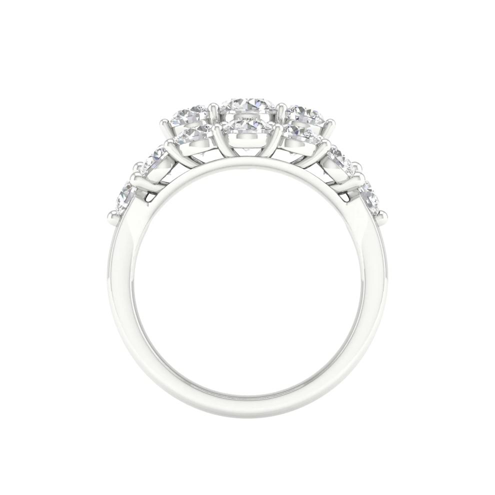 Lab Grown Diamond Round Cluster Ring in 14K White Gold (3 ct. tw.) – Image 4 of 4
