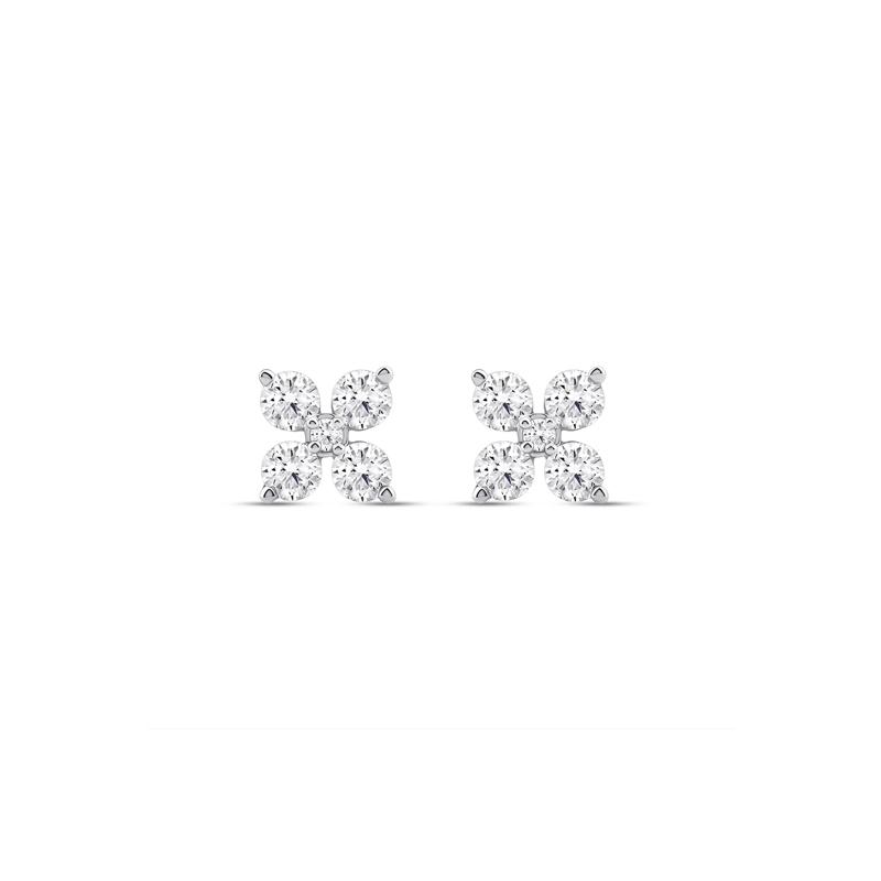 Lab Grown Diamond Five-Stone Earrings in 14K White Gold &#40;1 ct. tw.&#41; – Image 2 of 3