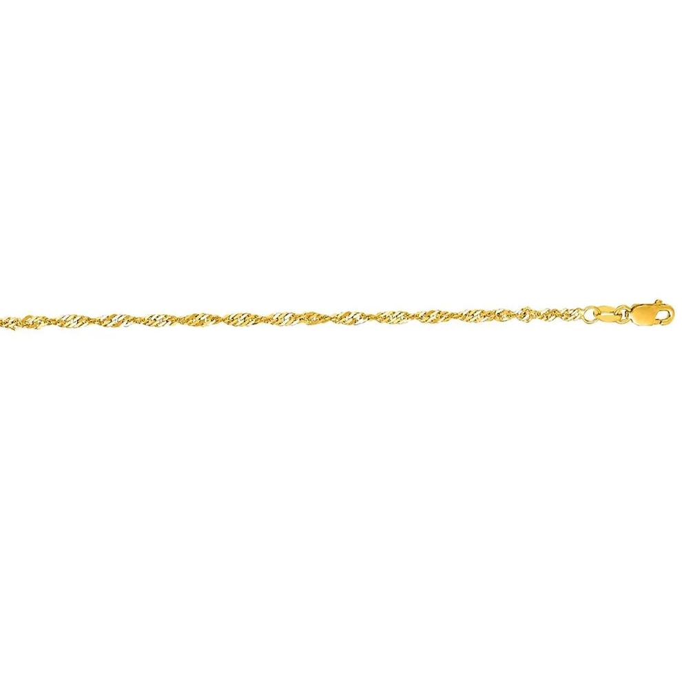 Singapore Chain Ankle Bracelet in 14K Yellow Gold – Image 3 of 3