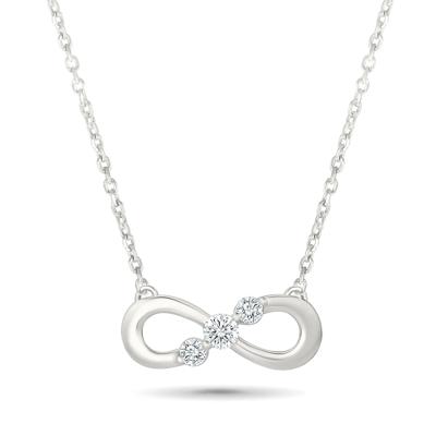 Diamond Infinity Pendant Necklace in Sterling Silver (1/10 ct. tw.)