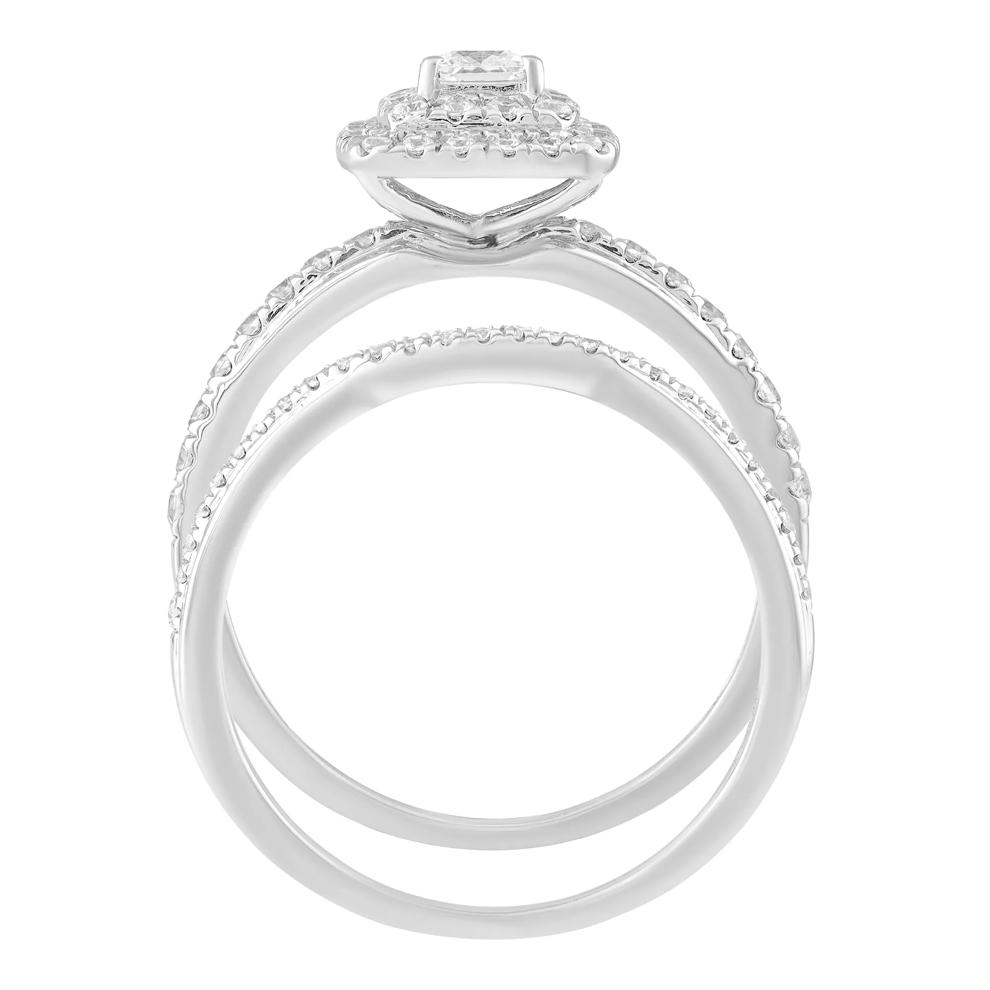 Diamond Princess-Cut Double Halo Engagement Set in 10K White Gold (3/4 ct. tw.) – Image 2 of 5