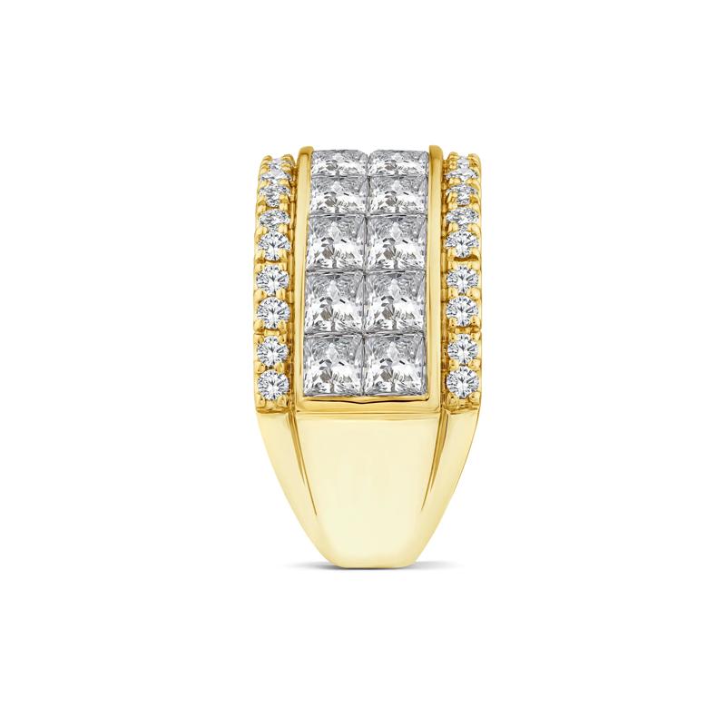 Lab Grown Diamond Princess-Cut and Round Multi-Row Band in 10K Yellow Gold &#40;4 ct. tw.&#41; – Image 3 of 3