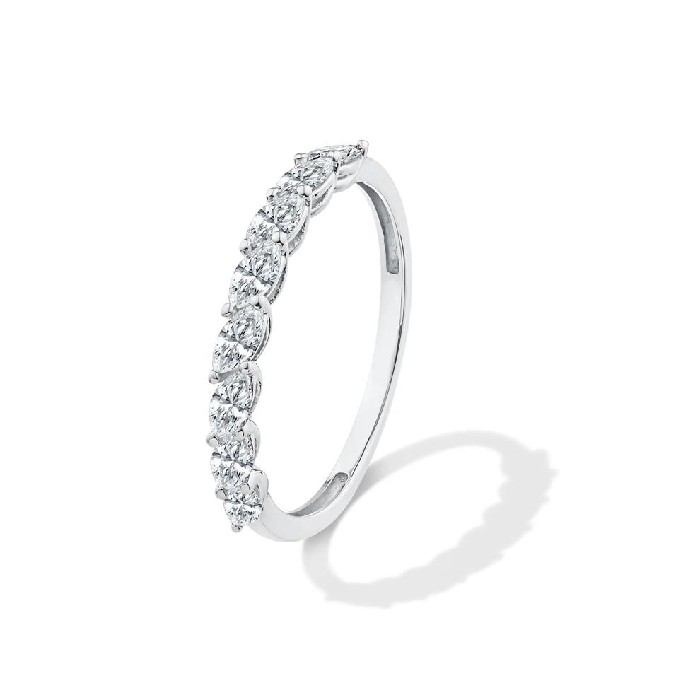 Lab Grown Diamond Marquise Anniversary Band in 10K White Gold (1/2 ct. tw.) – Image 4 of 4