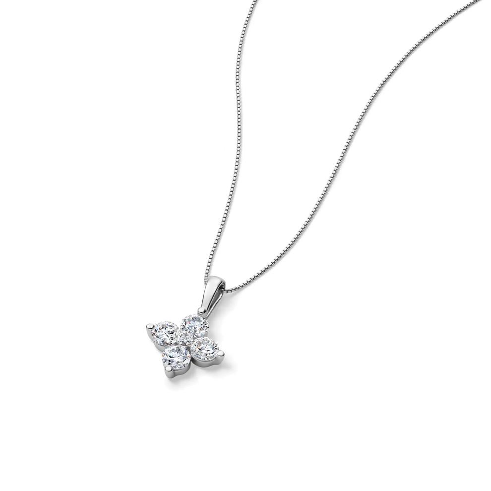 Lab Grown Diamond Five-Stone Pendant in 14K White Gold (1 ct. tw.) – Image 4 of 4