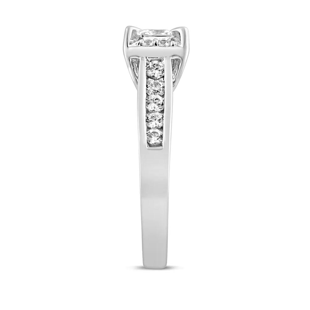 Princess-Cut Diamond Engagement Ring with Channel-Set Band in 14K White Gold (7/8 ct. tw.) – Image 3 of 3