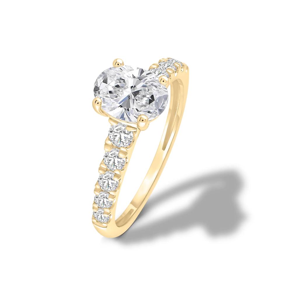 Lab Grown Diamond Oval Center Engagement Ring in 14K Yellow Gold (1 1/2 ct. tw.) – Image 4 of 4