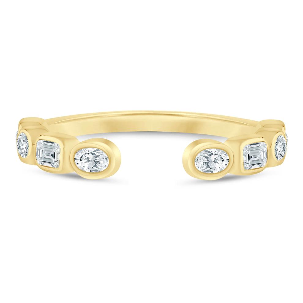 Lab Grown Diamond Emerald and Oval Open Band in 14K Yellow Gold (5/8 ct. tw.) – Image 1 of 3