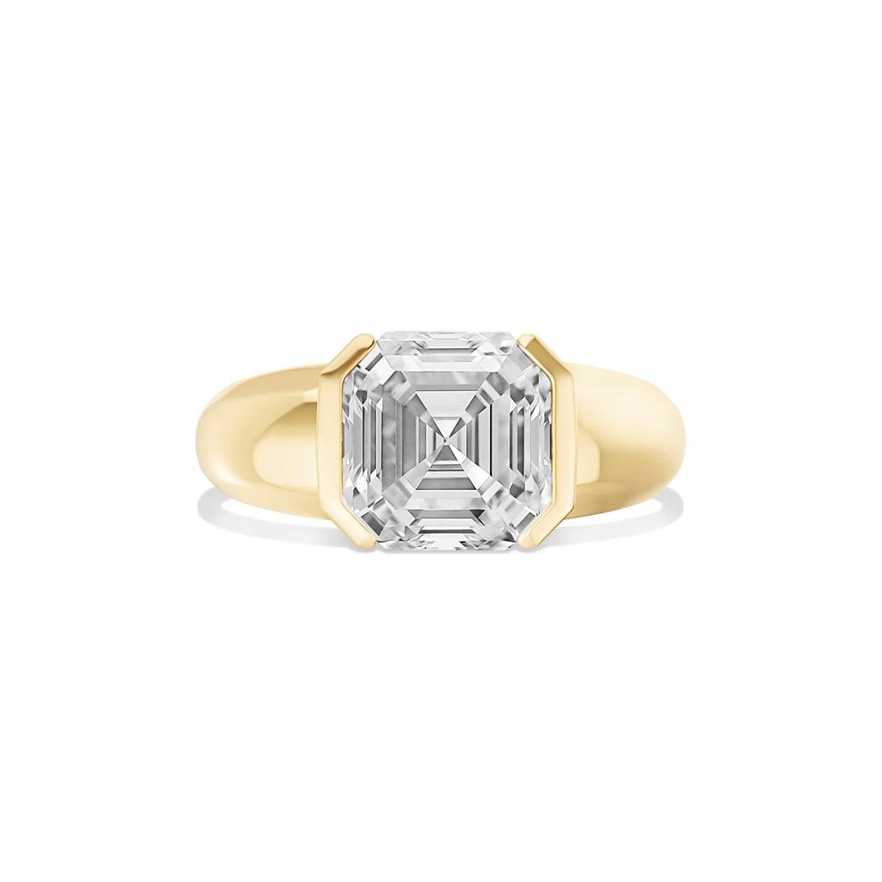Dove Lab Grown Diamond Asscher-Cut Solitaire Engagement Ring in 14K Yellow Gold (4 ct.) – Image 1 of 4