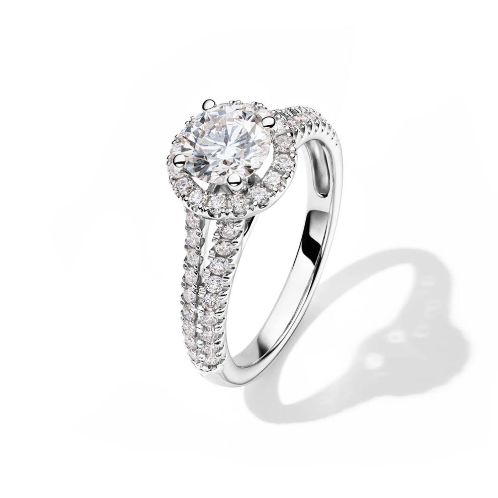 Lab Grown Diamond Halo Engagement Ring in 14K White Gold (1 1/2 ct. tw.) – Image 4 of 5