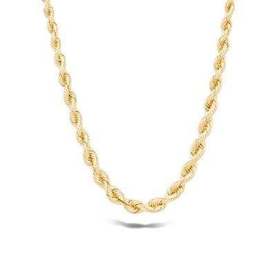 Graduated Silk Rope Chain in 10K Yellow Gold, 2.55-5mm, 18"