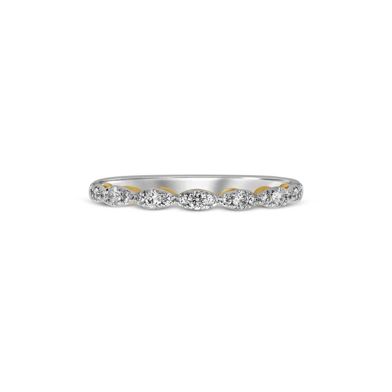 Diamond Scalloped Wedding Band in 14K White Gold &#40;1/3 ct. tw.&#41; – Image 1 of 3