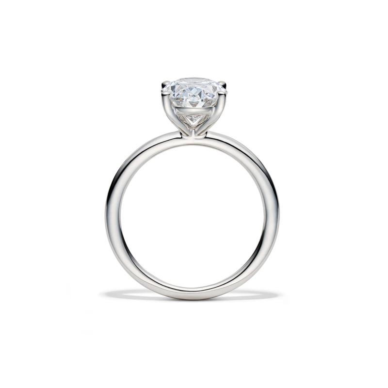 Lab Grown Diamond Oval Solitaire Engagement Ring in 14K White Gold &#40;3 ct.&#41; – Image 2 of 4