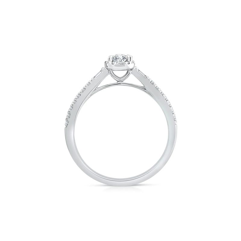 Pear-Shaped Diamond Halo Engagement Ring in 10K White Gold &#40;3/8 ct. tw.&#41; – Image 2 of 3