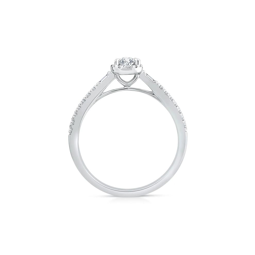 Pear-Shaped Diamond Halo Engagement Ring in 10K White Gold (3/8 ct. tw.) – Image 2 of 3