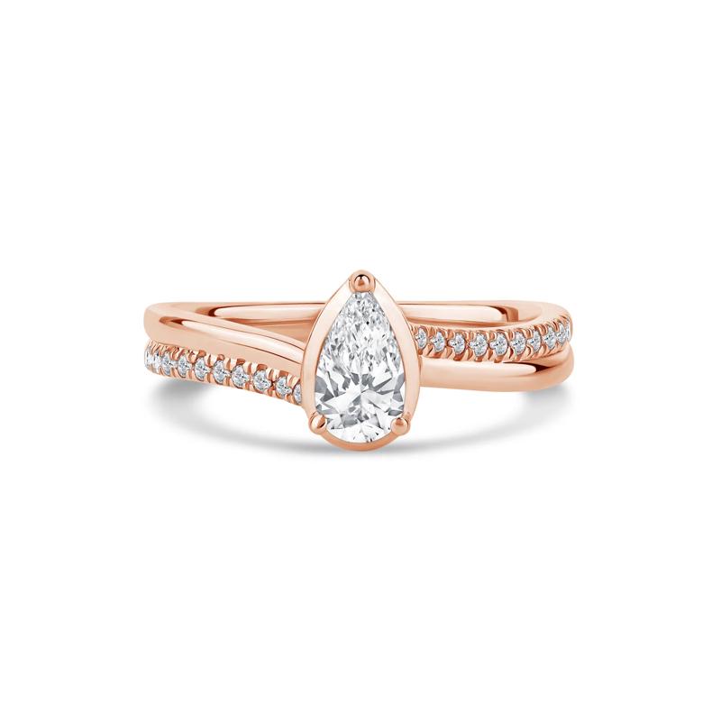 Pear-Shaped Diamond Engagement Ring in 14K Rose Gold &#40;5/8 ct. tw.&#41; – Image 1 of 4