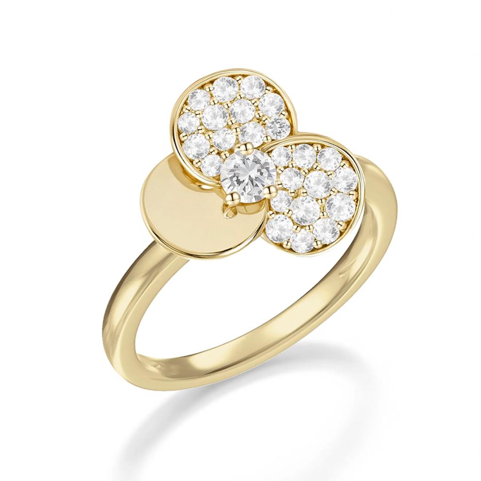 Diamond Flower Ring in 10K Yellow Gold (1/3 ct. tw.) – Image 2 of 4
