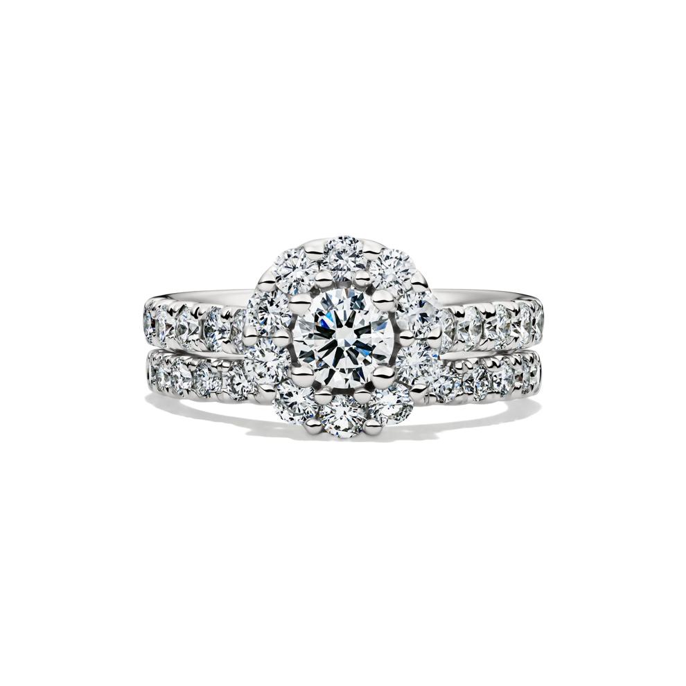 Diamond Halo Engagement Set in 14K White Gold (2 ct. tw.) – Image 1 of 7