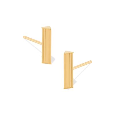 Tube Bar Stud Earrings in 10K Yellow Gold, 3x10mm