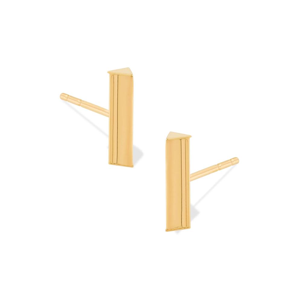 Tube Bar Stud Earrings in 10K Yellow Gold, 3x10mm – Image 1 of 2