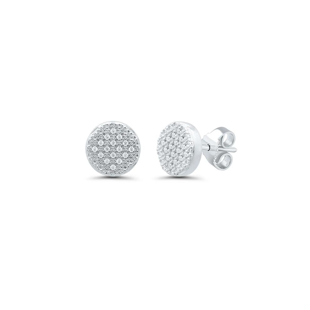Diamond Cluster Stud Earrings with Milgrain Detail in Sterling Silver (1/10 ct. tw.) – Image 1 of 1
