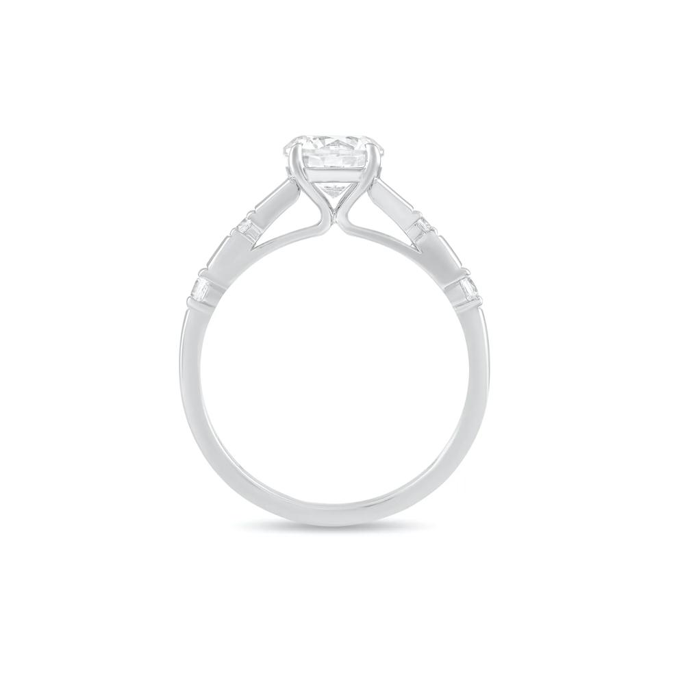 Lab Grown Diamond Round Center Engagement Ring in Platinum (1 ct. tw.) – Image 2 of 4