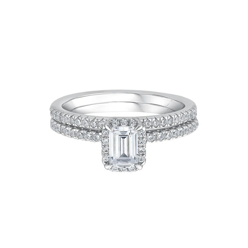 Lab Grown Diamond Engagement Set in 10K White Gold &#40;1 ct. tw.&#41; – Image 1 of 3