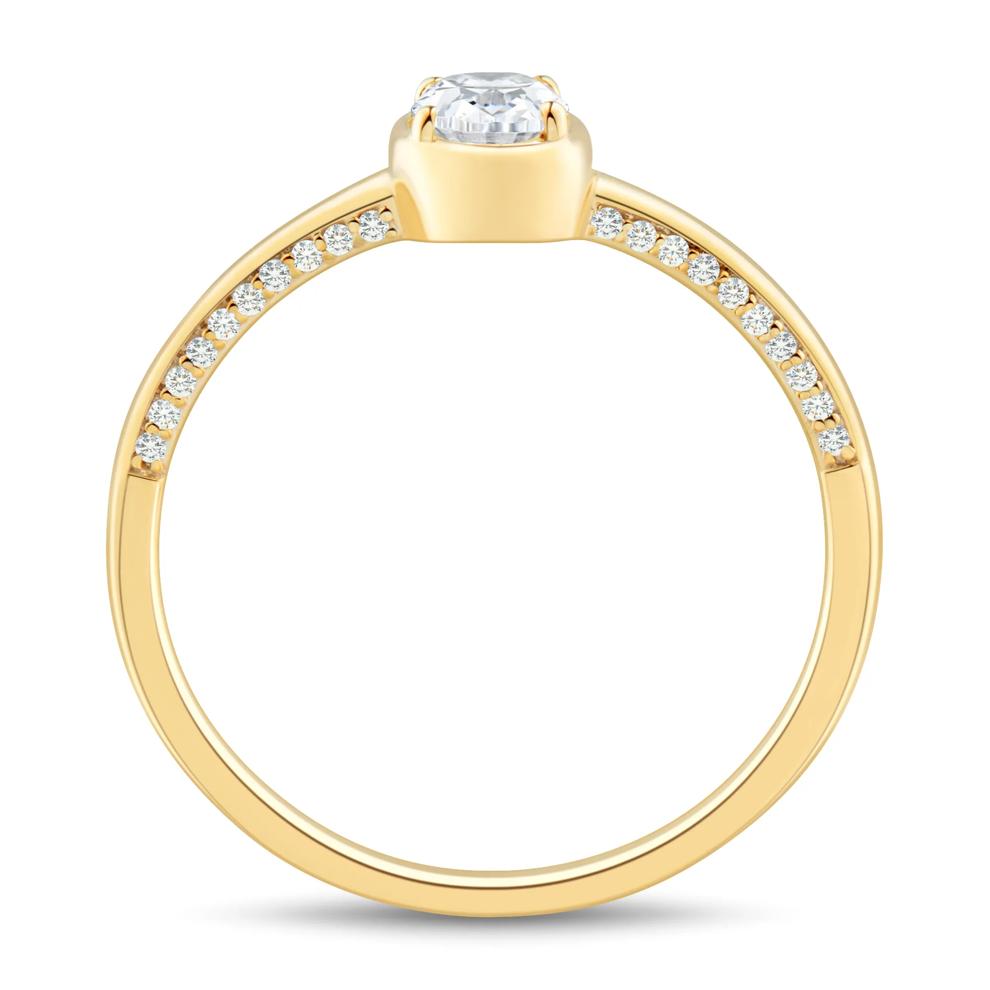 Diamond Oval Engagement Ring in 14K Yellow Gold (1/2 ct. tw.) – Image 2 of 3