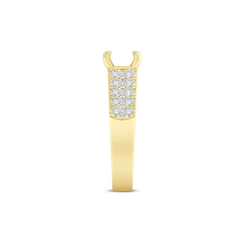 Lab Grown Diamond Double-Row Semi-Mount Ring in 14K Yellow Gold &#40;1 ct. tw.&#41; – Image 6 of 6
