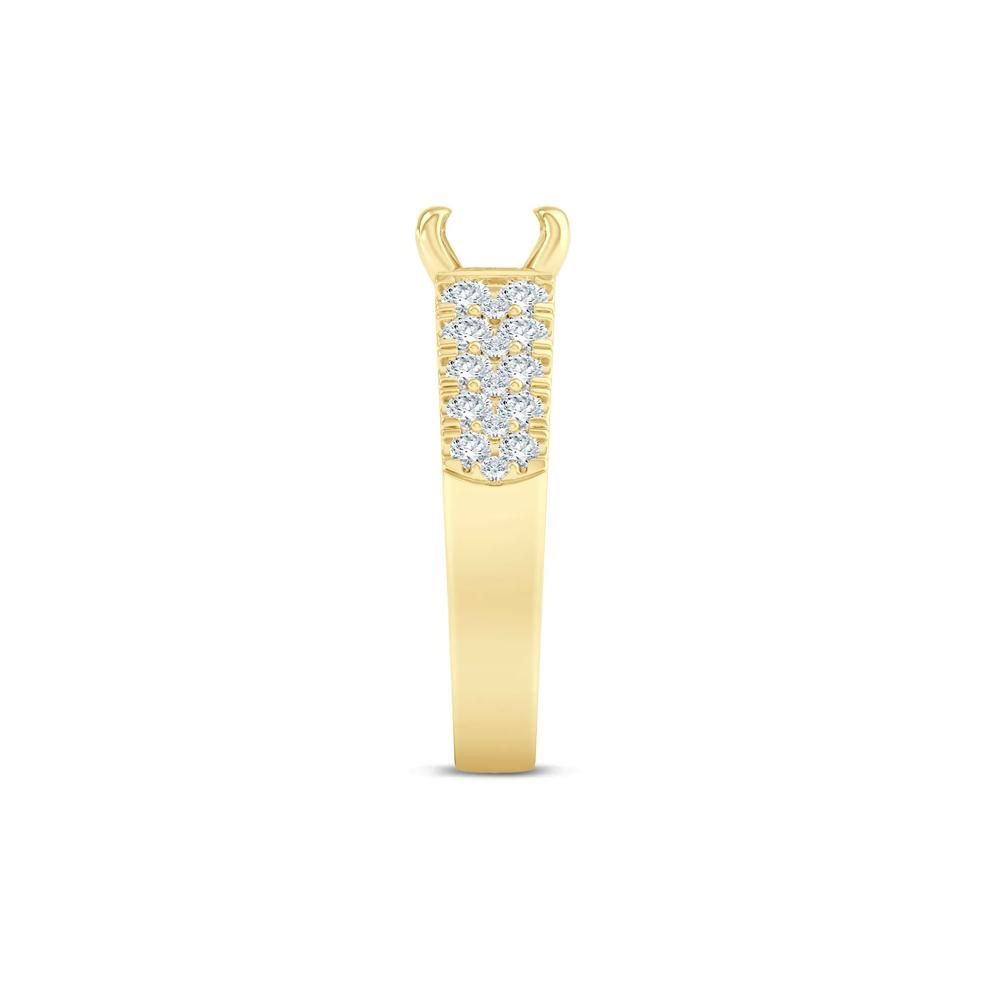 Lab Grown Diamond Double-Row Semi-Mount Ring in 14K Yellow Gold (1 ct. tw.) – Image 6 of 6