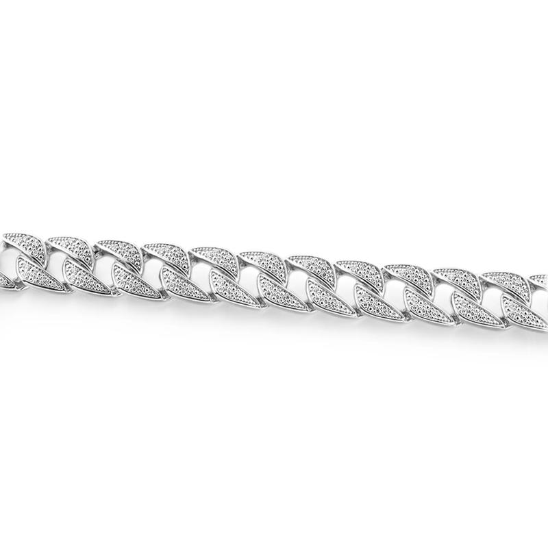 Men&rsquo;s Cuban Link Bracelet with Diamond in Sterling Silver, 8.5&rdquo; &#40;1 ct. tw.&#41; – Image 2 of 2