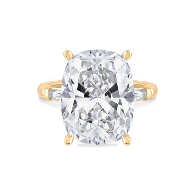 Lab Grown Diamond Elongated Cushion Engagement Ring in 14K Yellow Gold (10 1/2 ct. tw.)