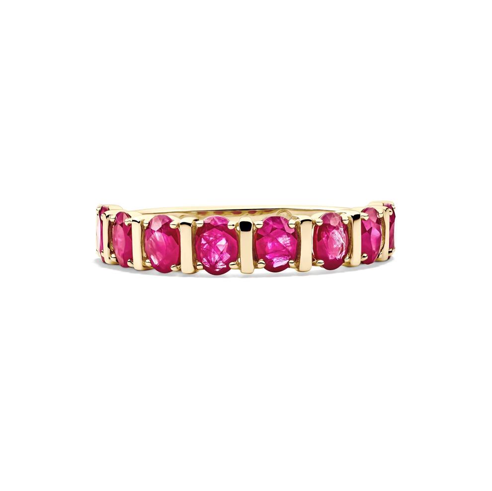 Ruby Faux-Channel Band in 10K Yellow Gold – Image 1 of 4