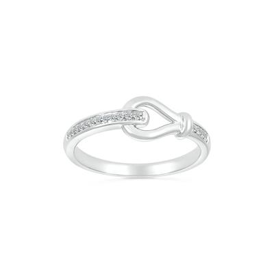 Diamond Accent Knot Ring in Sterling Silver