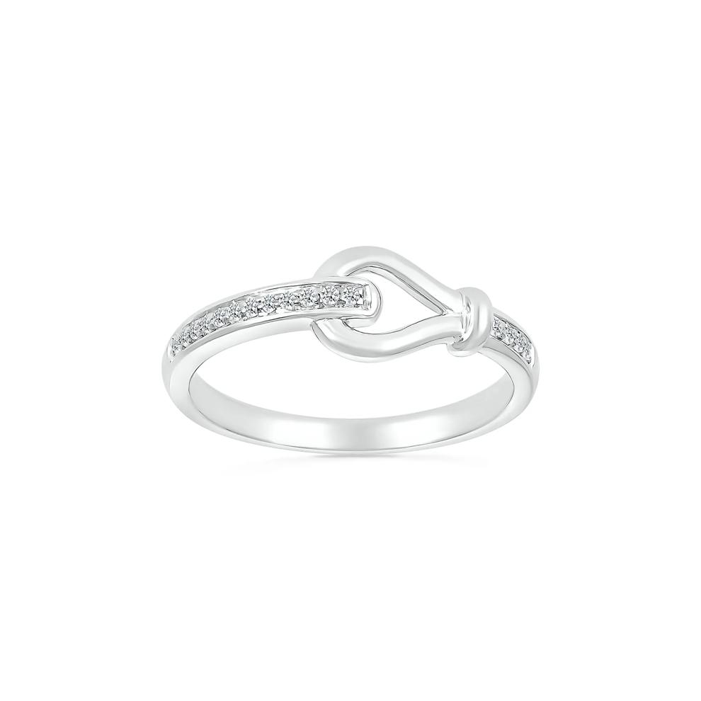 Diamond Accent Knot Ring in Sterling Silver – Image 1 of 5