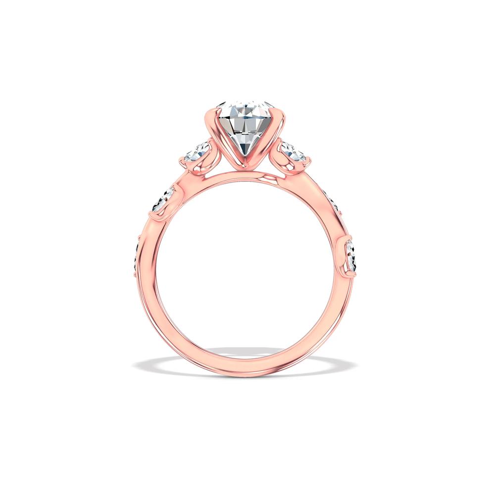 Lab Grown Diamond Pear-Shaped Center Engagement Ring in 14K Rose Gold (3 3/8 ct. tw.) – Image 2 of 4