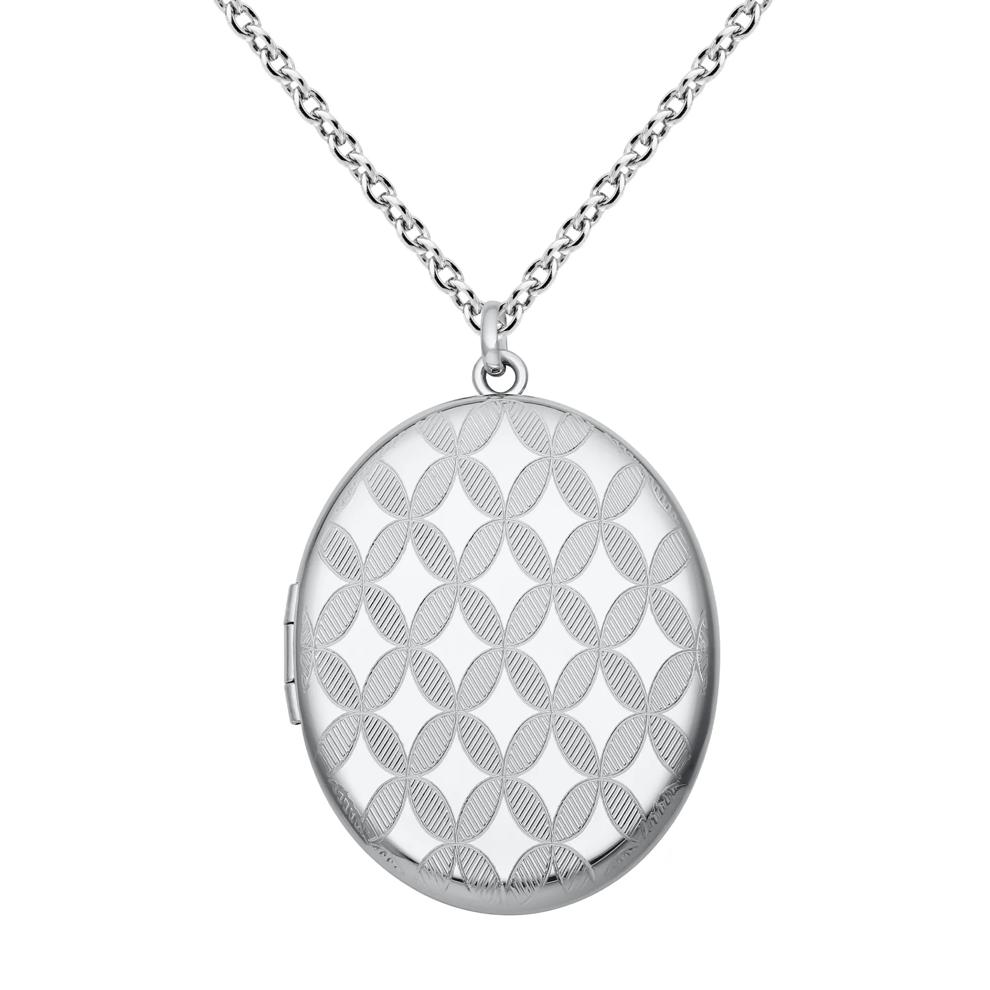 Engraved Oval Locket in Sterling Silver – Image 1 of 4
