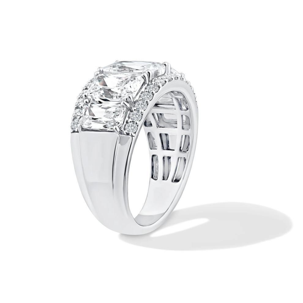 Lab Grown Diamond Radiant &amp; Round Multi-Row Band in 14K White Gold (5 ct. tw.) – Image 3 of 4