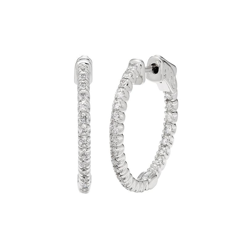 1 ct. tw. Diamond Hoop Earrings – Image 1 of 1