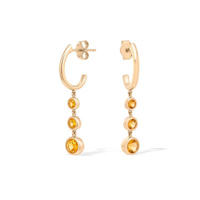 Citrine Three-Stone Graduated Drop Earrings in 10K Yellow Gold